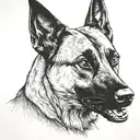 belgian malinois dog tattoo design idea