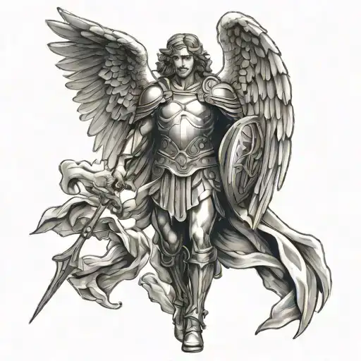 Saint Archangel Michael tattoo design idea