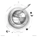 solar system with planets tattoo design idea
