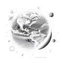 solar system with planets tattoo design idea