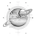 solar system with planets tattoo design idea