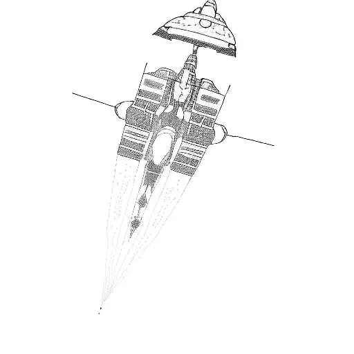 a spaceship tattoo design idea