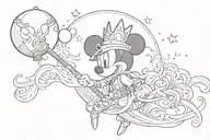 pixie dust. Mickey balloon. tiara. Viking helmet. waves.  tattoo design idea