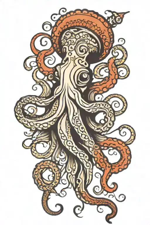 Squid tattoo design idea