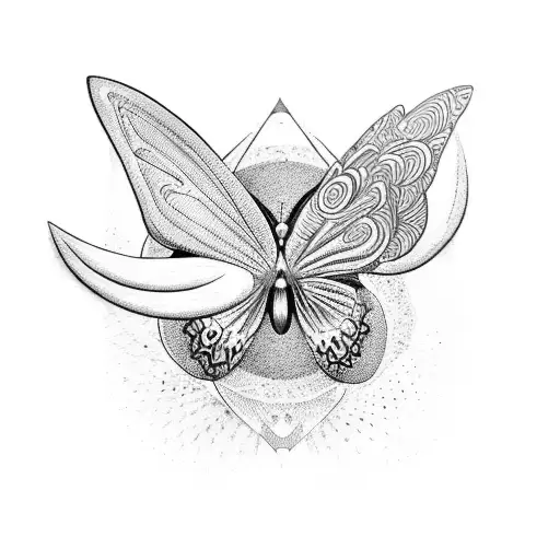 butterfly with a eye in the middle tattoo design idea