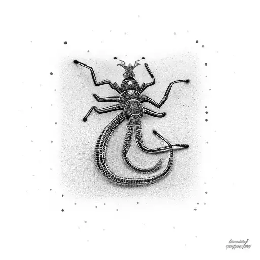 centipede with many spikes tattoo design idea