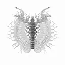 centipede with many spikes tattoo design idea