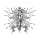 centipede with many spikes tattoo design idea