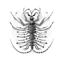 centipede with many spikes tattoo design idea