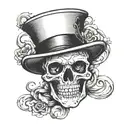 skull with top hat  tattoo design idea