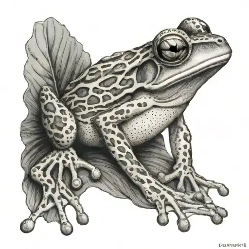 tree frog with waterfall from mouth tattoo design idea