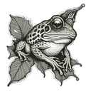 tree frog with waterfall from mouth tattoo design idea