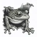 tree frog with waterfall from mouth tattoo design idea