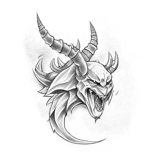 devil horns cartoonish tattoo design idea