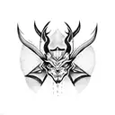 small devil horns doodle tattoo design idea