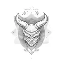 small devil horns doodle tattoo design idea