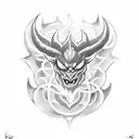 small devil horns doodle tattoo design idea