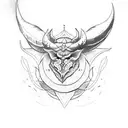 small devil horns doodle tattoo design idea