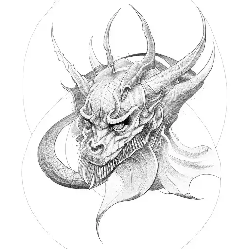 devil inside god tattoo design idea