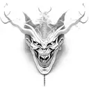 devil inside god tattoo design idea
