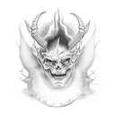 devil inside god tattoo design idea
