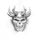 devils with god full arm tattoo design idea