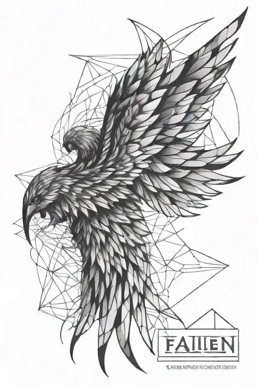 fallen angel wings tattoo design idea
