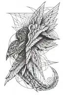 fallen angel wings tattoo design idea