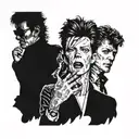 David Bowie, Billy Joel, Paul McCarty, Bob Dylan tattoo design idea