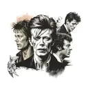 David Bowie, Billy Joel, Beatles, Bob Dylan all together. tattoo design idea