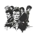 David Bowie, Billy Joel, Beatles, Bob Dylan all together. tattoo design idea