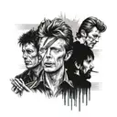 David Bowie, Billy Joel, Beatles, Bob Dylan all together. tattoo design idea