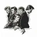 David Bowie, Billy Joel, Beatles, Bob Dylan all together. tattoo design idea