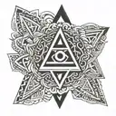 Arm band tattoo using shiva Kona triangle symbol and Shakti Kona triangle symbol tattoo design idea