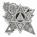 Arm band tattoo using shiva Kona triangle symbol and Shakti Kona triangle symbol tattoo design idea