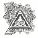 Arm band tattoo using shiva Kona triangle symbol and Shakti Kona triangle symbol tattoo design idea