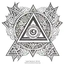 Arm band tattoo using shiva Kona triangle symbol and Shakti Kona triangle symbol tattoo design idea