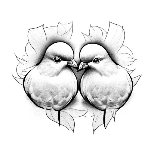 two doves holding roses  tattoo design idea