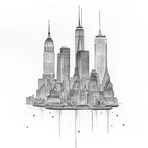 Derek JETER with New York City skyline tattoo design idea