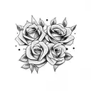 two doves holding roses  tattoo design idea