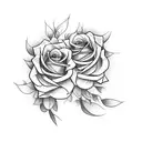 two doves holding roses  tattoo design idea