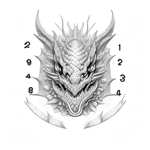 digital clock 6:20am dragon tattoo design idea