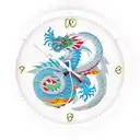 dragon, wrapped around a digital clock that shows 6:20 am tattoo design idea