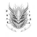 digital clock 6:20am dragon tattoo design idea