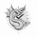 digital clock 6:20am dragon tattoo design idea