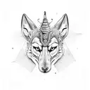 Anubis with scales heart and feather tattoo design idea