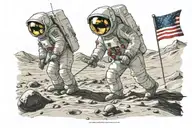 An astronaut playing golf on the moon tattoo design idea