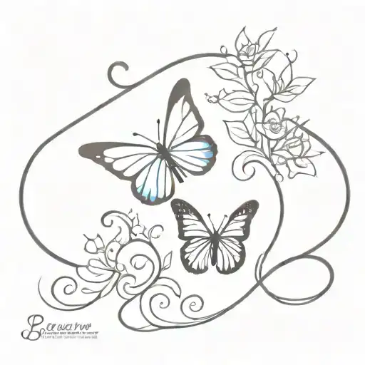 Semicolon butterfly and medusa tattoo design idea