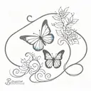 Semicolon butterfly and medusa tattoo design idea