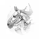 skeleton on a horse tattoo design idea